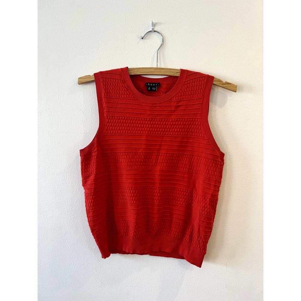 theory knit red tank top